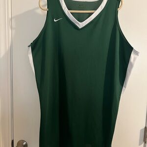 Nike Green and White Sleeveless Jersey